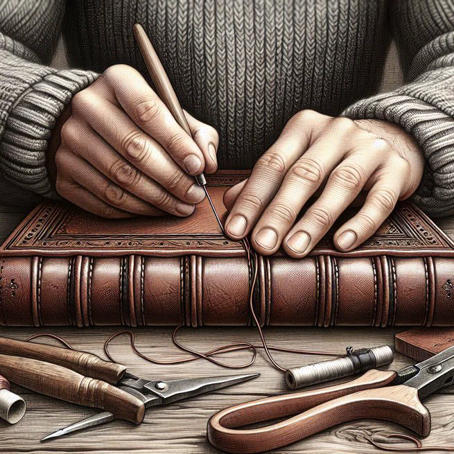 Edge-Lined Leather Binding Hinge Compensation